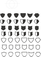 Shield icons flat vector set.