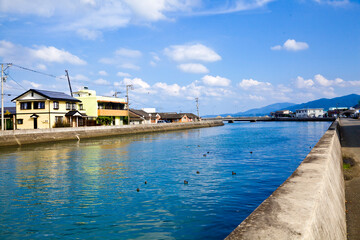 Fototapeta premium Amakusa village (Hondo) in Kumamoto prefecture, Kyushu, Japan.