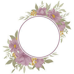 Obraz premium isolated rose flower watercolor gold frame decoration