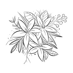 Flower icon design in hand drawn style