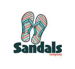 Funny sandals company logo template