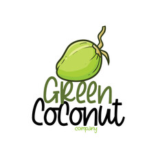 Green coconut company logo template