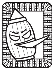 Cute Lantern ghost cartoon coloring page