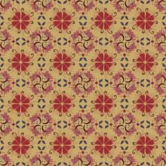 Nature Seamless Pattern Garden Floral Background Damask Plant Aboriginal Ornament Art