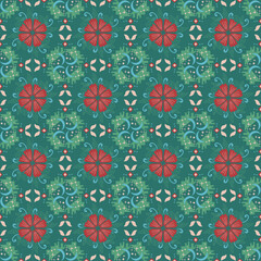 Nature Seamless Pattern Garden Floral Background Damask Plant Aboriginal Ornament Art