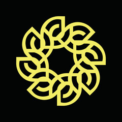 Circle nature flower logo design 