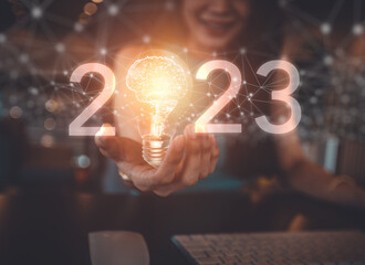 creative idea.Concept of idea and innovation 2023
