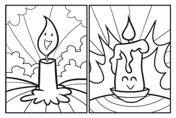 Cute candles coloring pages