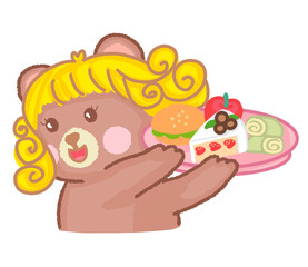 bear carrying sweets