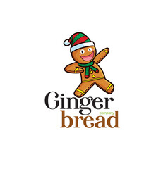 Funny Gingerbread company logo template