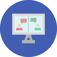 Online Chat Multicolor Circle Flat Icon