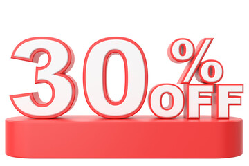 3D thirty percent off. 30% off. 30% sale.
