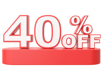3D forty percent off. 40% off. 40% sale.