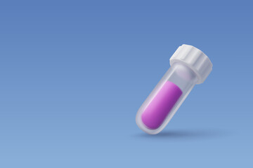 3d Vector Test Tube, Scientific technology and chemistry Concept.