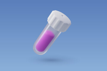 3d Vector Test Tube, Scientific technology and chemistry Concept.