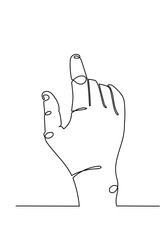 Obraz premium Continuous line drawing hand with I Love You sign.
