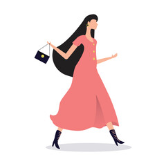 Illustration of a woman walking