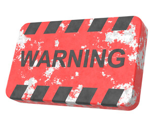 Naklejka premium Warning sign. 3D illustration.