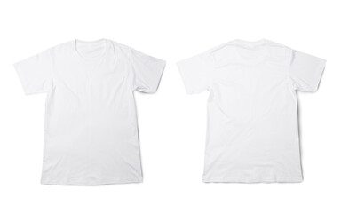 White T shirt mockup isolated on white background with clipping path, Realistic t-shirt.