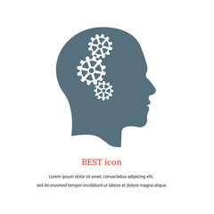 Human head and technological thinking. Vector illustration