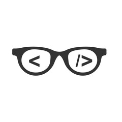 Programmer glasses icon on a white background. Vector illustration