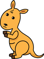 Illustration of colorful cartoon character kangaroo