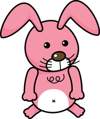 Illustration of colorful cartoon character rabbit