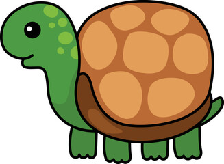 Illustration of colorful cartoon character turtle