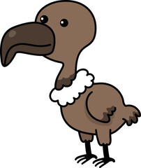 Illustration of colorful cartoon character vulture