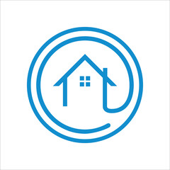 Home logo circle design vectors