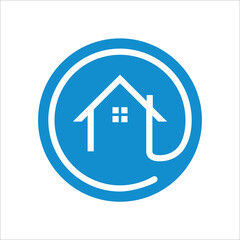 Home logo circle design vectors