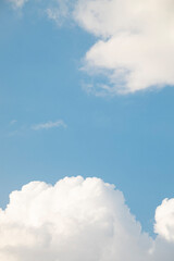 Clouds in the blue sky. Summer blue sky cloud gradient light white background. Beauty clear cloudy in sunshine calm bright winter air background. Gloomy vivid cyan landscape in environment day.