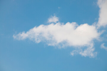 Clouds in the blue sky. Summer blue sky cloud gradient light white background. Beauty clear cloudy in sunshine calm bright winter air background. Gloomy vivid cyan landscape in environment day.
