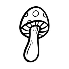 Mushroom black and white stock illustration