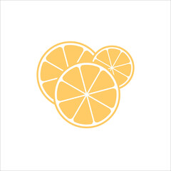 Icon of a lemon. Picture of a lemon slice. Geometric image.