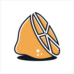 Icon of a lemon. Picture of a lemon slice. Geometric image.