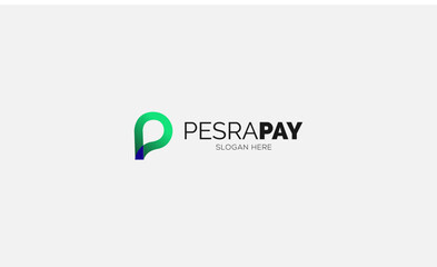 Letter P logo vector, financial payment logo template, payout icon vector - obrazy, fototapety, plakaty