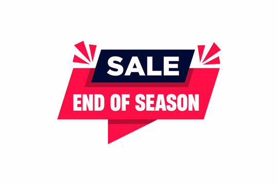 Sale end of season Flat speech bubble shaped banner, price tag, sticker, badge. Vector illustration