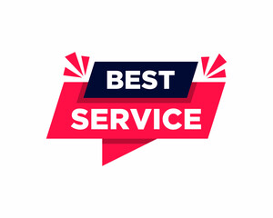 Vector Illustration Best Service Arrow Label, Best service speech bubble