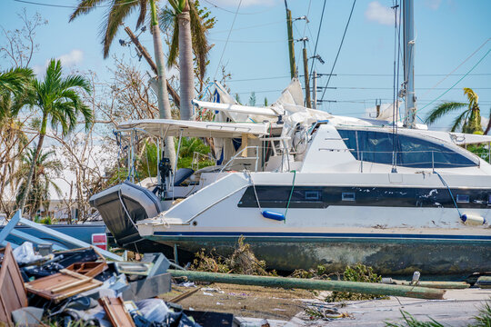 Boats and debris after Hurricane Ian Fort Myers FL