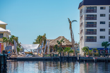 Destruction in Fort Myers Beach following Hurricane Ian