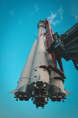 Vostock rocket on display at the All-Russian exhibition in Moscow, Russia