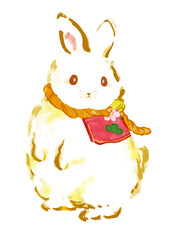 うさぎの水彩風イラスト　ベクター