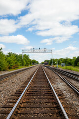 Obraz premium transit railway track and signal signal