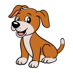 Cute Puppy Dog Cartoon Vector Illustration