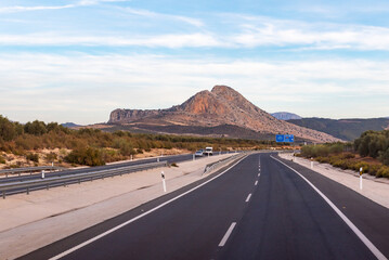 Rock of lovers, limestone rock in the term of Antequera and next to the highway, Malaga