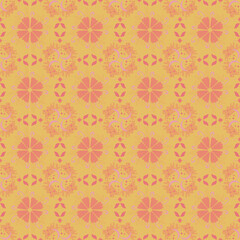 Moon Star Floral Seamless Pattern Background Garden Nature Damask Aboriginal Ornament Art