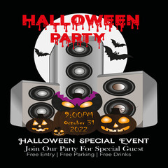 Halloween party poster design, Halloween party new poster design 2022, Halloween party flyer design. Halloween night party flyer design.