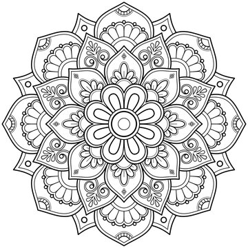 Mandala art draws hand patterns for Art on the wall. Coloring book Lace pattern The tattoo. Design for a wallpaper Paint shirt and tile Stencil Sticker Design Decorative in ornament in ethnic