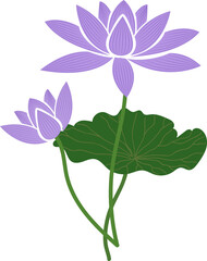 Cartoon botanic garden plant flower purple lotus